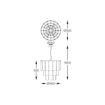 Lustră pe cablu Zuma Line 1xE14/40W/230V auriu