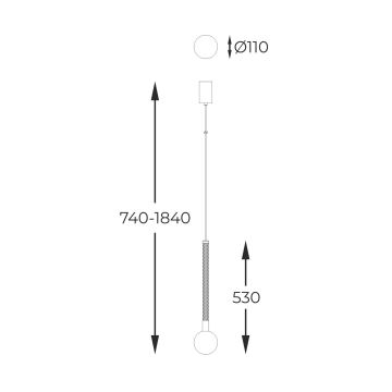 Lustră pe cablu Zuma Line 1xG9/6W/230V alamă