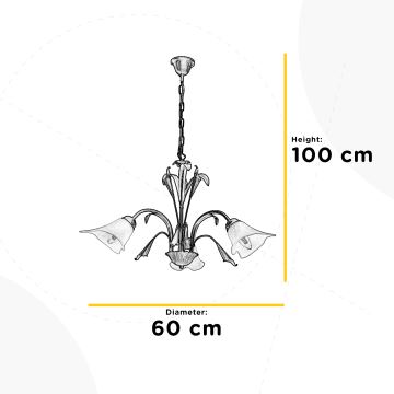 Lustră pe lanț LUCREZIA 3xE14/6W/230V crem ONLI