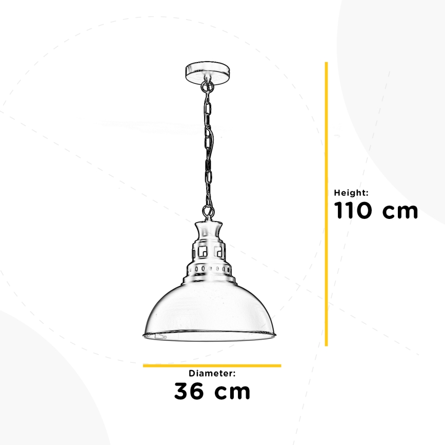 Lustră pe lanț ONLI ISTANBUL 1xE27/22W/230V negru