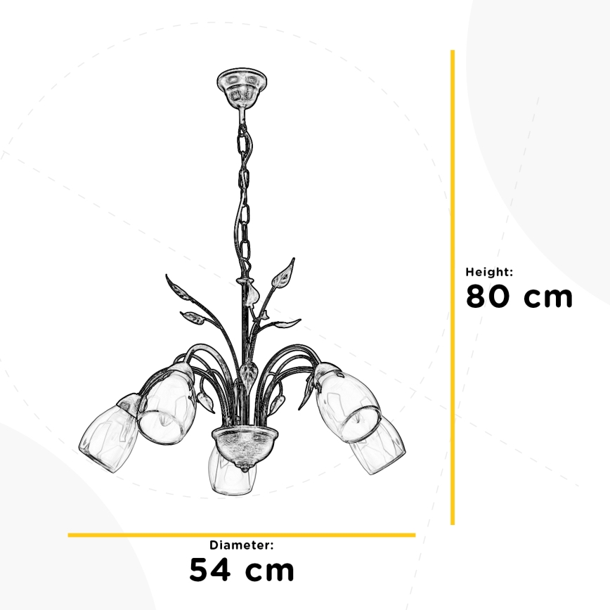 Lustră pe lanț ONLI LILIANA 5xE14/6W/230V