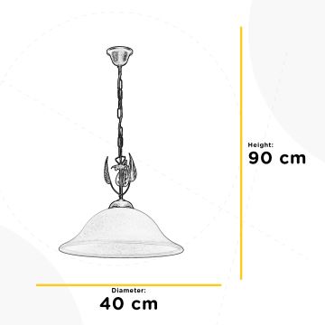 Lustră pe lanț ONLI MIRA 1xE27/22W/230V d. 40 cm