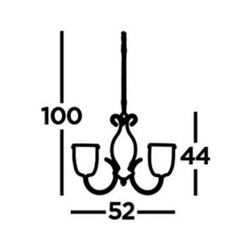 Lustră pe lanț Searchlight SILHOUETTE 3xE14/60W/230V alamă