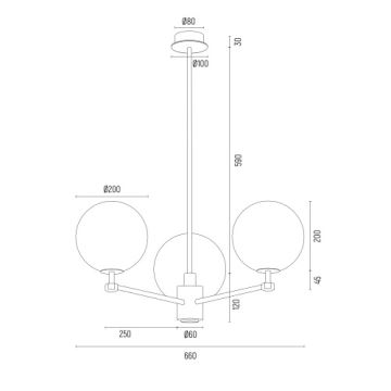 Lustră pe tijă Argon 6307 PALOMA 3xE14/7W/230V auriu/alb