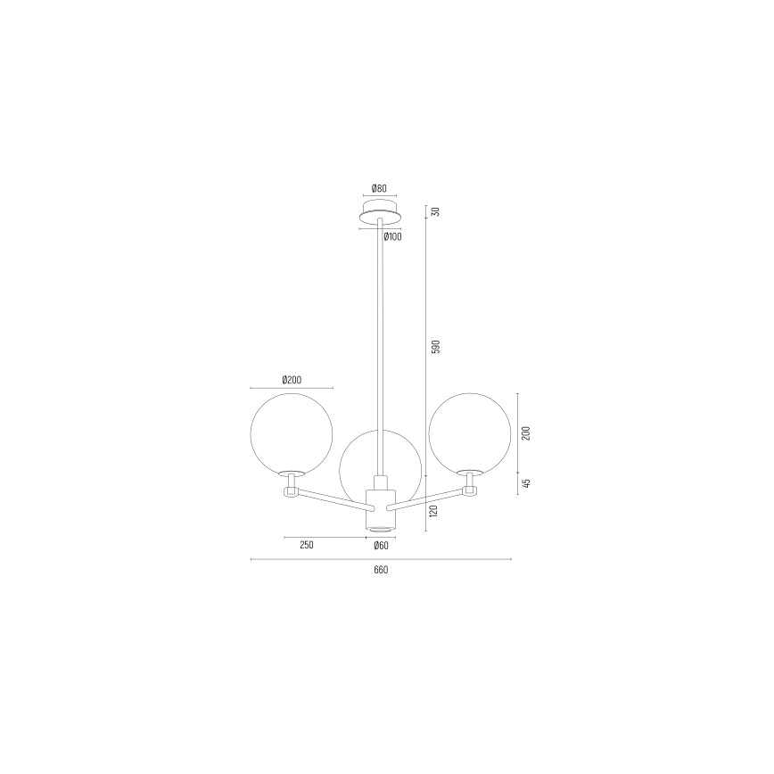 Lustră pe tijă Argon 6307 PALOMA 3xE14/7W/230V auriu/alb