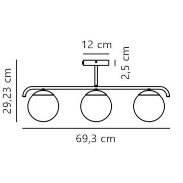 Lustră pe tijă Nordlux GRANT 3xE14/25W/230V negru