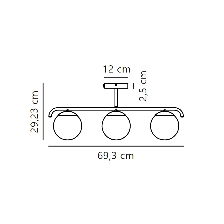 Lustră pe tijă Nordlux GRANT 3xE14/25W/230V negru