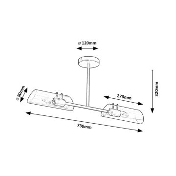 Lustră pe tijă pentru baie Rabalux 2xE14/12W/230V IP44 crom