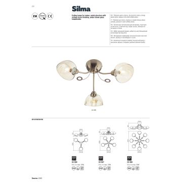 Lustră pe tijă Redo 02-968 SILMA 8xE14/40W/230V