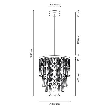 Lustră pe tijă LUXORIA 6xG9/28W/230V – certificat FSC