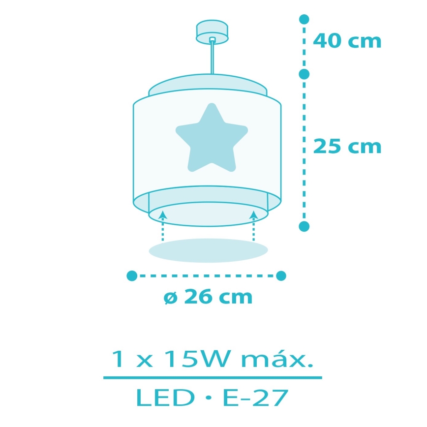 Lustră pentru copii BABY DREAMS 1xE27/15W/230V albastru Dalber 76012T