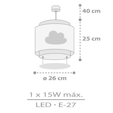 Lustră pentru copii BABY DREAMS 1xE27/15W/230V gri Dalber 76012E