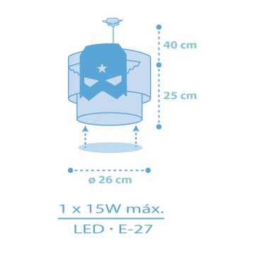 Lustră pentru copii Dalber 61812 BLUE HERO 1xE27/15W/230V