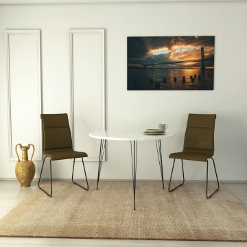 Masă de sufragerie SANDALF 75x90 cm albă