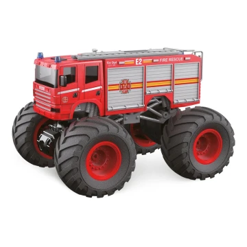 Mașină de pompieri teleghidată roșie/neagră