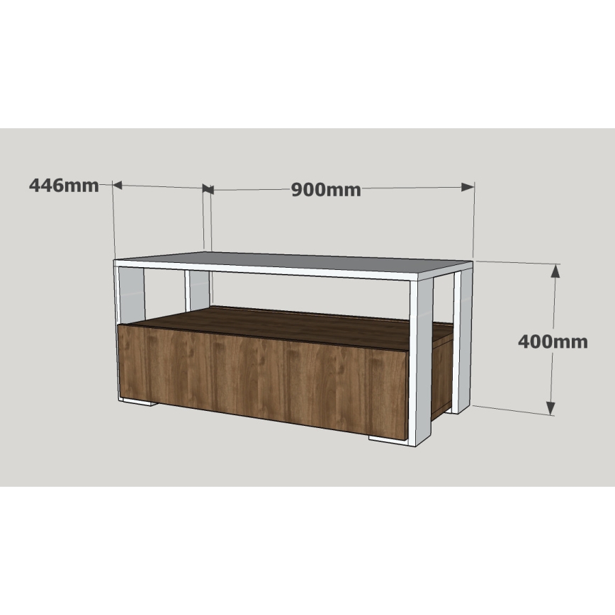 Măsuță de cafea BALINA 40x90 cm albă