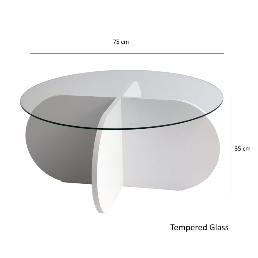 Măsuță de cafea BUBBLE 35x75 cm alb/transparent