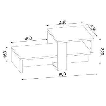 Măsuță de cafea CHAIN 90x43,6 cm maro/albă