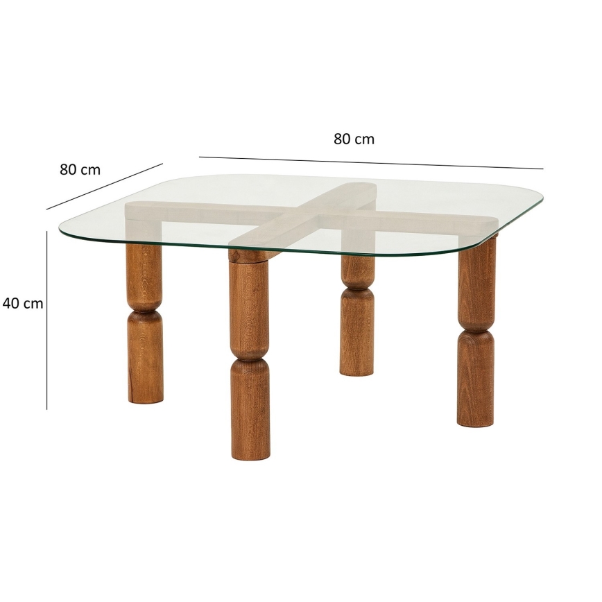 Măsuță de cafea KEI 40x80 cm maro/transparent