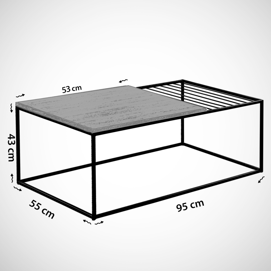 Măsuță de cafea ZINUS 43x95 cm neagră