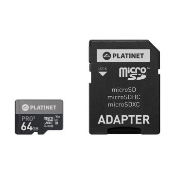 MicroSDXC 64GB U3 Pro A1 90MB/s + adaptor SD