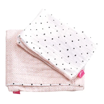 MOTHERHOOD - Lenjerie de pat din muselină de bumbac pentru pătuțuri pentru copii Pro-Washed 2 piese roz