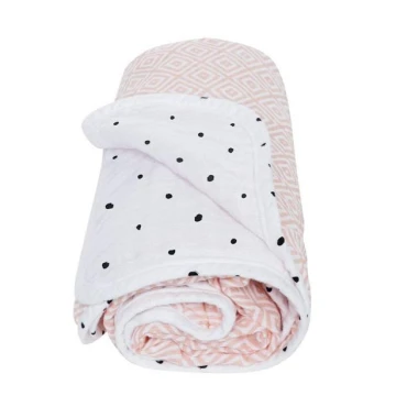 MOTHERHOOD - Pătură din muselină din bumbac cu două straturi 95x110 cm roz