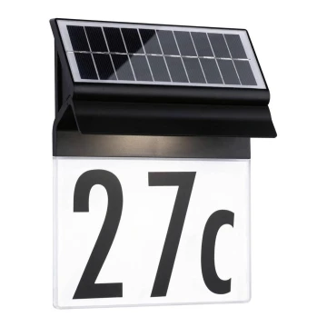 Număr de casă solar LED/0,2W IP44 NEDA 3,7V Paulmann 94694