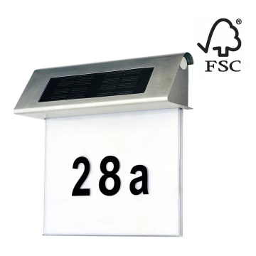 Număr LED solar de casă LED/2x0,07W/2,4V IP44