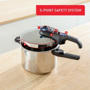 Oală sub presiune Tefal 6 l SECURE TRENDY oțel inoxidabil