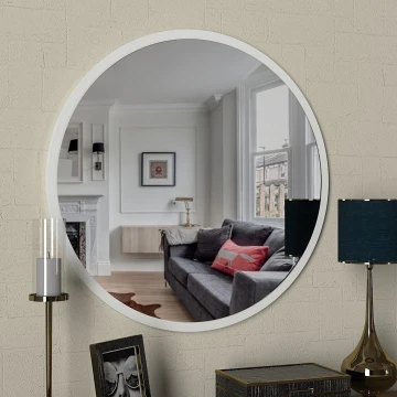 Oglindă de perete GLOB d. 59 cm albă