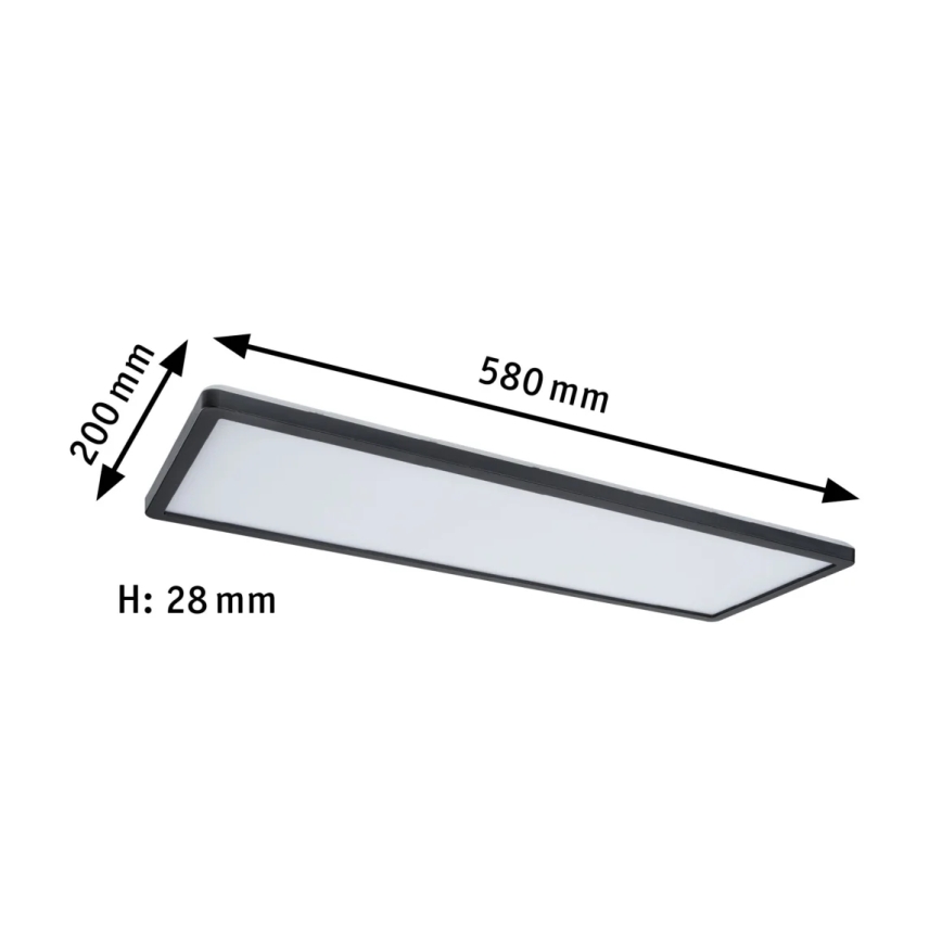 Panou dimabil LED/22W Paulmann 71017 ATRIA 230V 4000K 20x58 cm negru