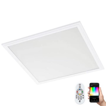 Panou LED RGBW dimabil încastrat/aplicat 2 în 1 Eglo 32547 SALOBRENA-C LED/34W/230V alb 60x60 cm + telecomandă