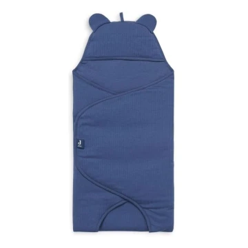 Pătură de înfășat din bumbac BASIC STRIPE 100x105 cm Jeans Blue Jollein
