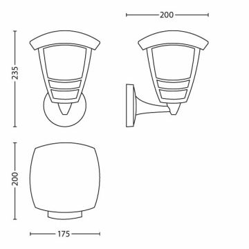 Philips - Aplica perete exterior E27/60W/230V