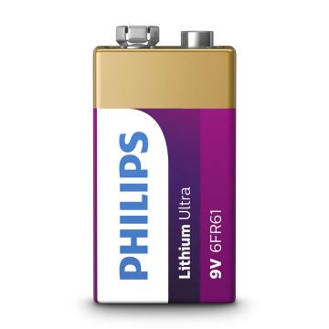 Philips 6FR61LB1A/10 - Baterie cu litiu 6LR61 LITHIUM ULTRA 9V 600mAh