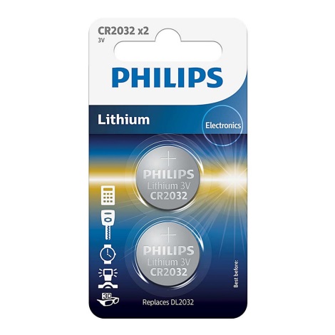 Philips CR2032P2/01B - 2 buc Baterie buton cu litiu CR2032 MINICELLS 3V 240mAh