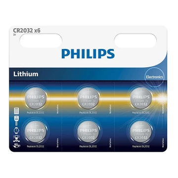 Philips CR2032P6/01B - 6 buc Baterie buton cu litiu CR2032 MINICELLS 3V 240mAh