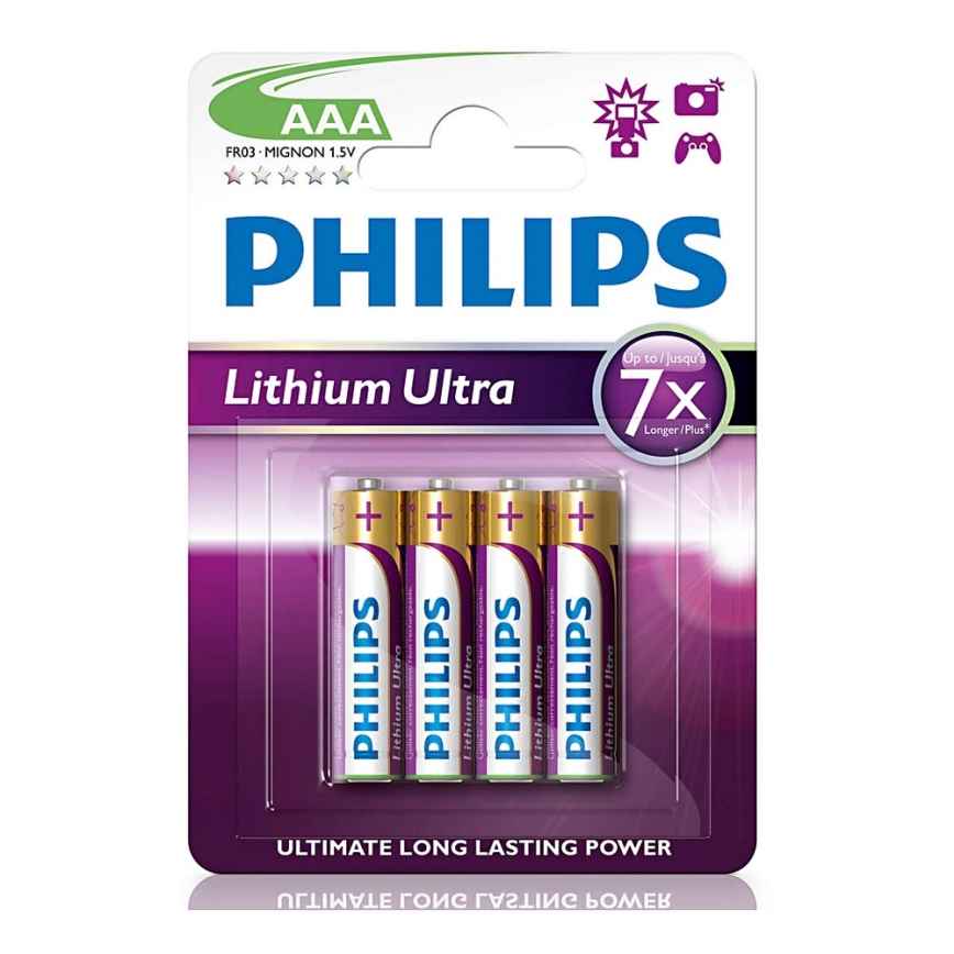 Philips FR03LB4A/10 - 4 ks Baterie cu litiu AAA LITHIUM ULTRA 1,5V 800mAh