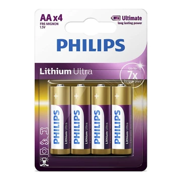 Philips FR6LB4A/10 - 4 ks Baterie cu litiu AA LITHIUM ULTRA 1,5V 2400mAh