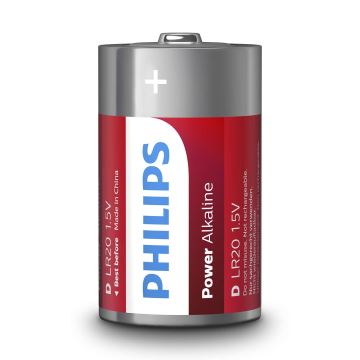 Philips LR20P2B/10 - 2 buc Baterie alcalina D POWER ALKALINE 1,5V 14500mAh