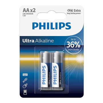 Philips LR6E2B/10 - 2 buc Baterie alcalina AA ULTRA ALKALINE 1,5V 2800mAh