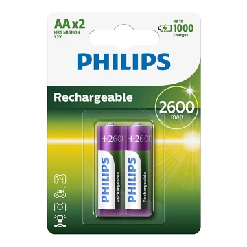 Philips R6B2A260/10 - 2 buc Baterie reincarcabila AA MULTILIFE NiMH/1,2V/2600 mAh