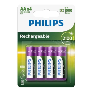 Philips R6B4A210/10 - 4 buc Baterie reincarcabila AA MULTILIFE NiMH/1,2V/2100 mAh