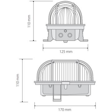 Plafonieră de exterior OVAL 1×E27/60W/230V IP44