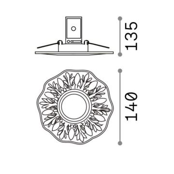 Plafonieră încastrată 1xGU10/50W/230V aurie Ideal Lux