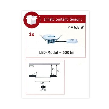 Plafonieră încastrată dimabilă pentru baie LED/5,3W IP44 HOUSE 230V Paulmann 79668