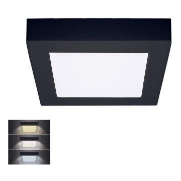 Plafonieră LED/12W/230V 3000/4000/6000K negru pătrat