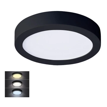 Plafonieră LED/12W/230V 3000/4000/6000K negru rotund