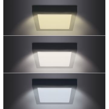 Plafonieră LED/18W/230V 3000/4000/6000K negru pătrat